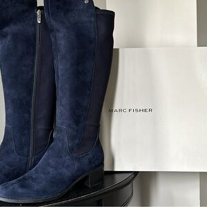 Marc Fisher Navy Blue Suede Boots